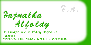 hajnalka alfoldy business card
